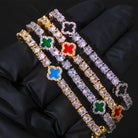 18k Gold Diamond Clover Tennis Bracelet - Drip Culture Jewelry