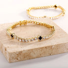 18k Gold Diamond Clover Tennis Bracelet - Drip Culture Jewelry