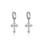 18k Gold Diamond Cross Earrings - Drip Culture Jewelry
