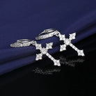 18k Gold Diamond Cross Earrings - Drip Culture Jewelry