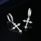 18k Gold Diamond Cross Earrings - Drip Culture Jewelry