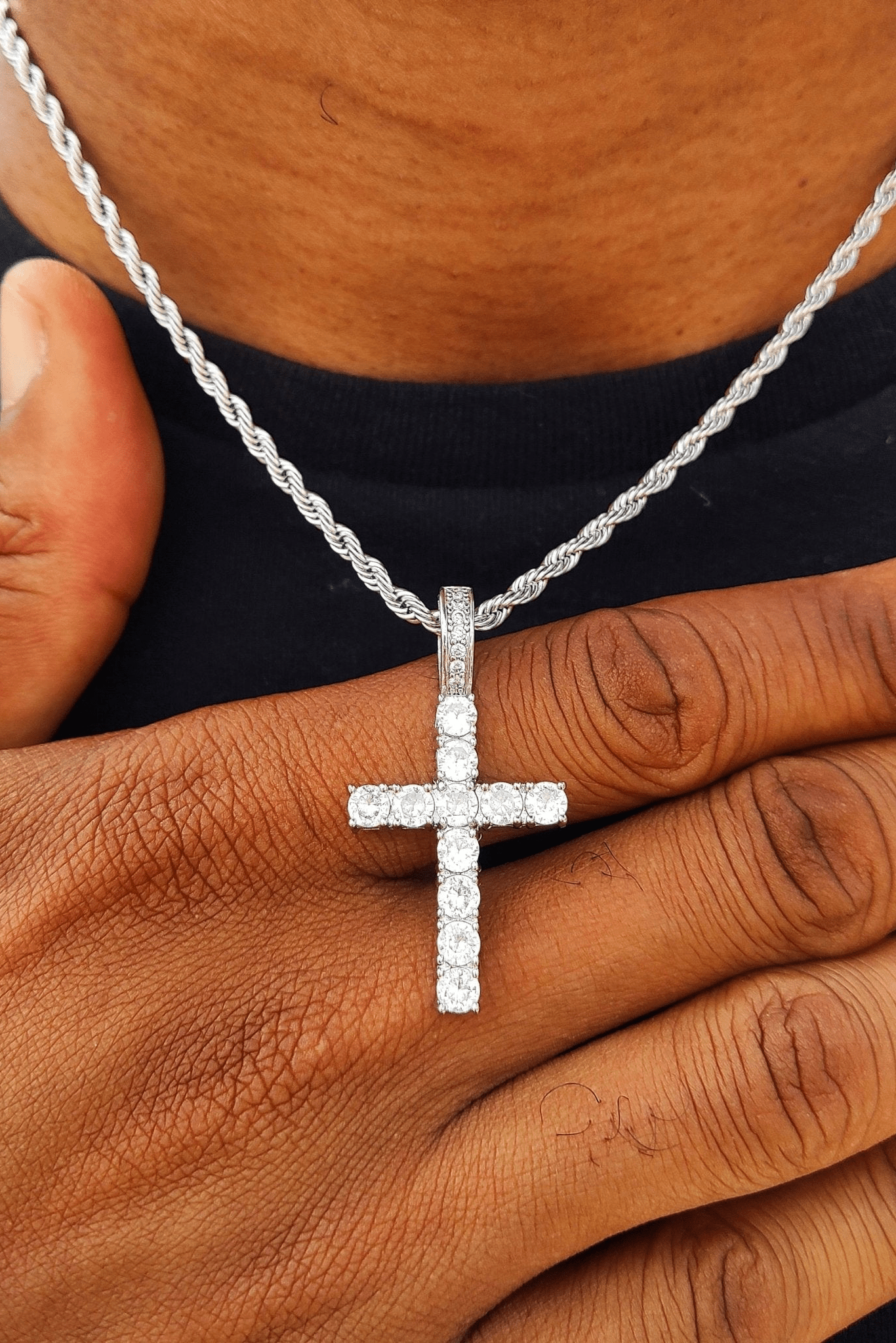18k Gold Diamond Cross Set (3 Pieces) - Drip Culture Jewelry