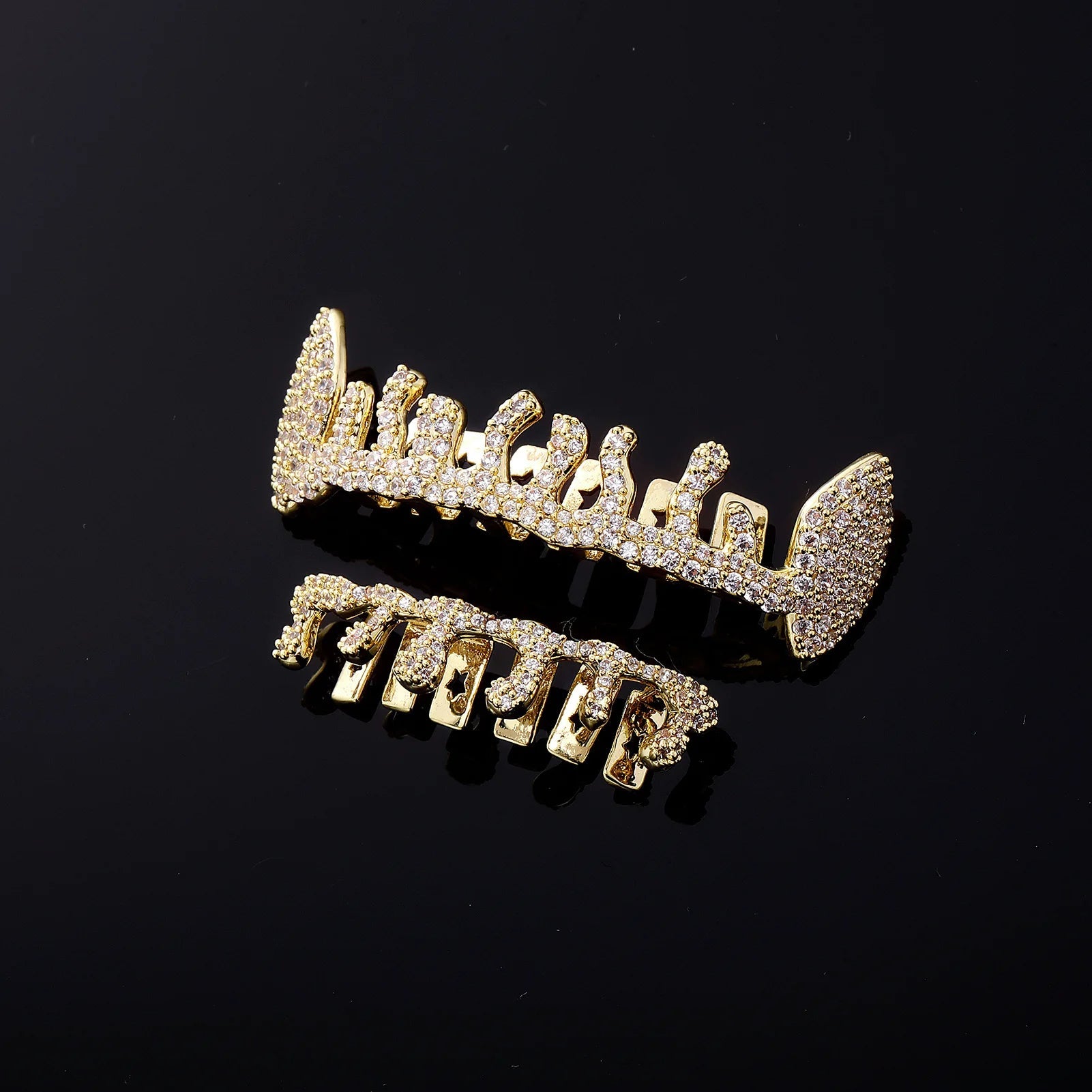 18k Gold Diamond Drip Grillz - Drip Culture Jewelry