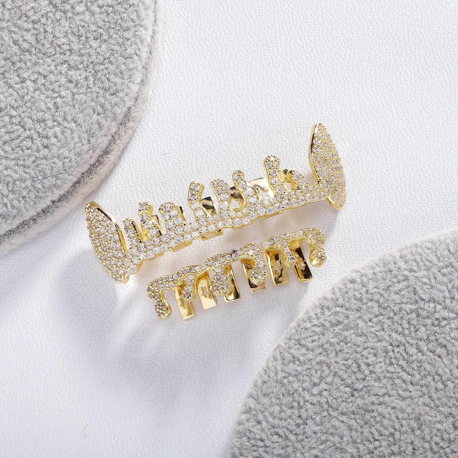 18k Gold Diamond Drip Grillz - Drip Culture Jewelry