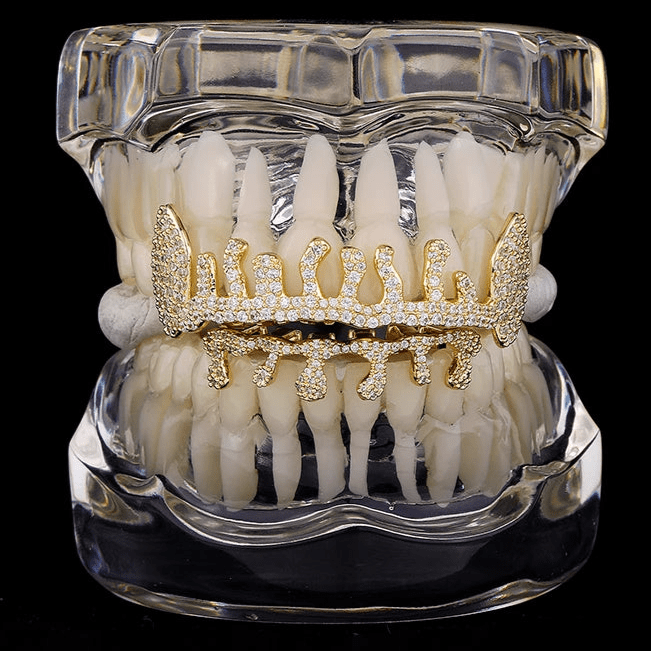 18k Gold Diamond Drip Grillz - Drip Culture Jewelry