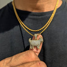 18k Gold Diamond Goat Set ( 3 Pieces ) - Drip Culture Jewelry