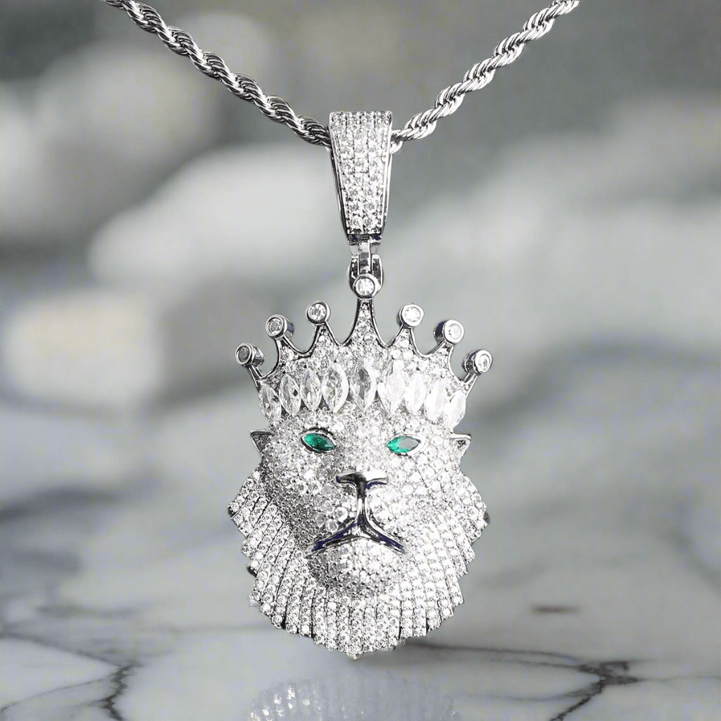 18k Gold Diamond King Lion - Drip Culture Jewelry