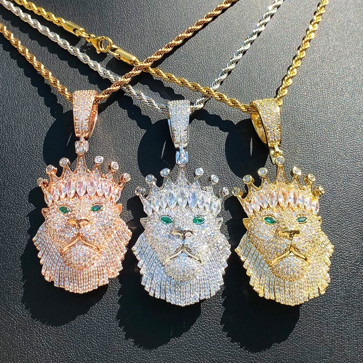 18k Gold Diamond King Lion - Drip Culture Jewelry