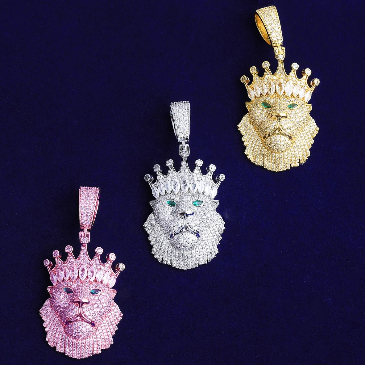 18k Gold Diamond King Lion - Drip Culture Jewelry