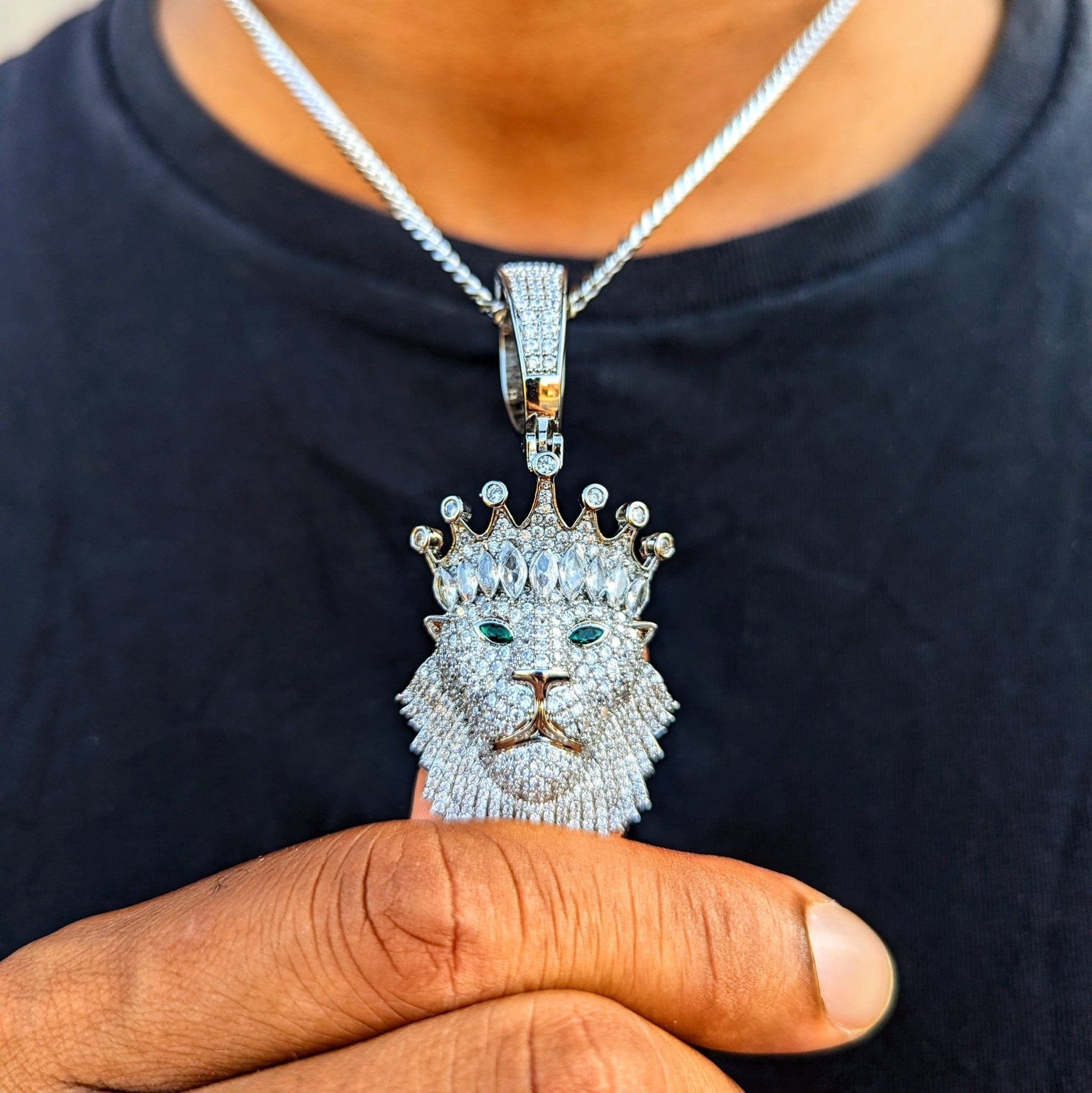 18k Gold Diamond King Lion - Drip Culture Jewelry