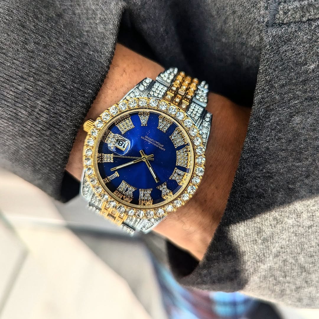 18k Gold Diamond Royal Watch - Drip Culture Jewelry