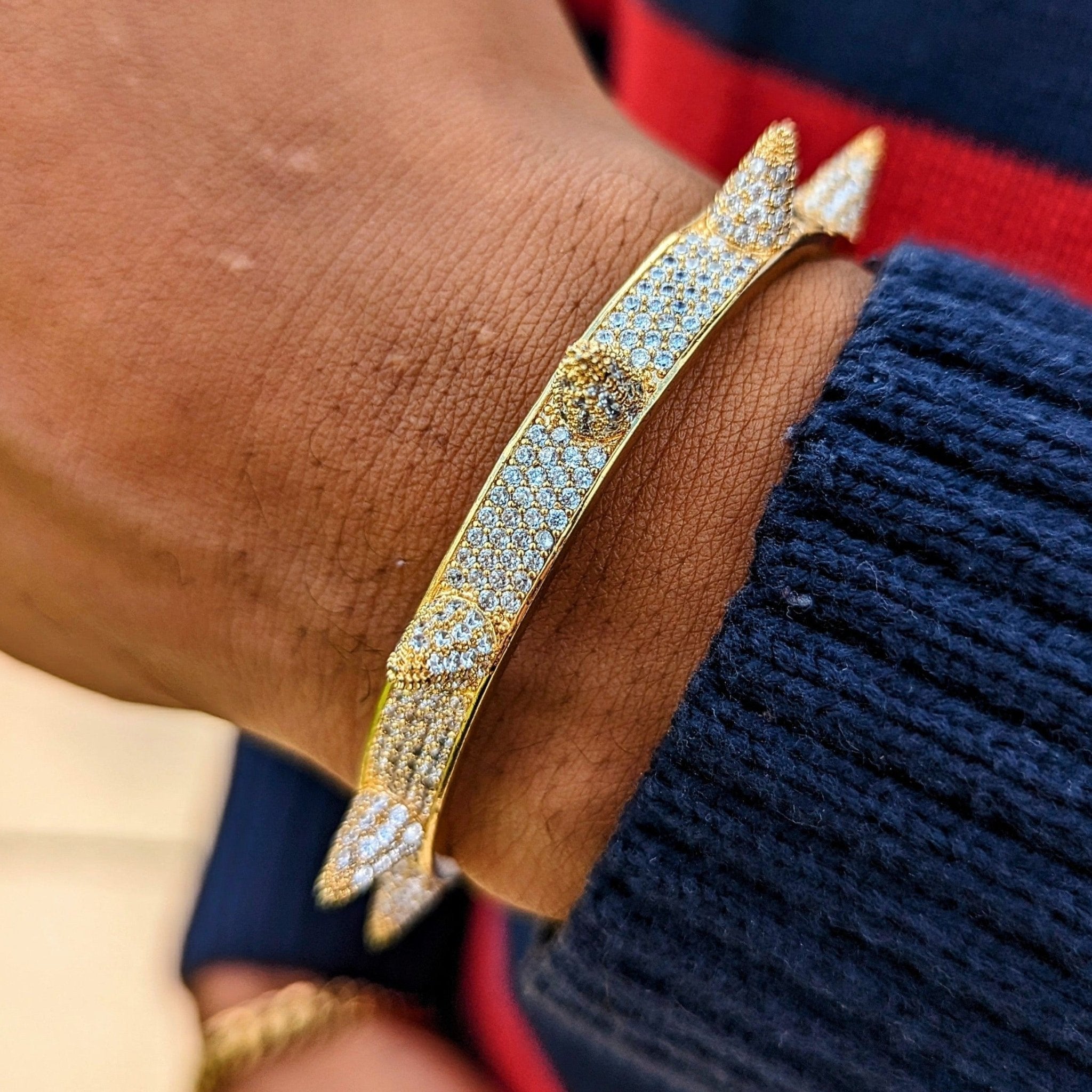18K Gold Diamond Spike Bracelet - Drip Culture Jewelry