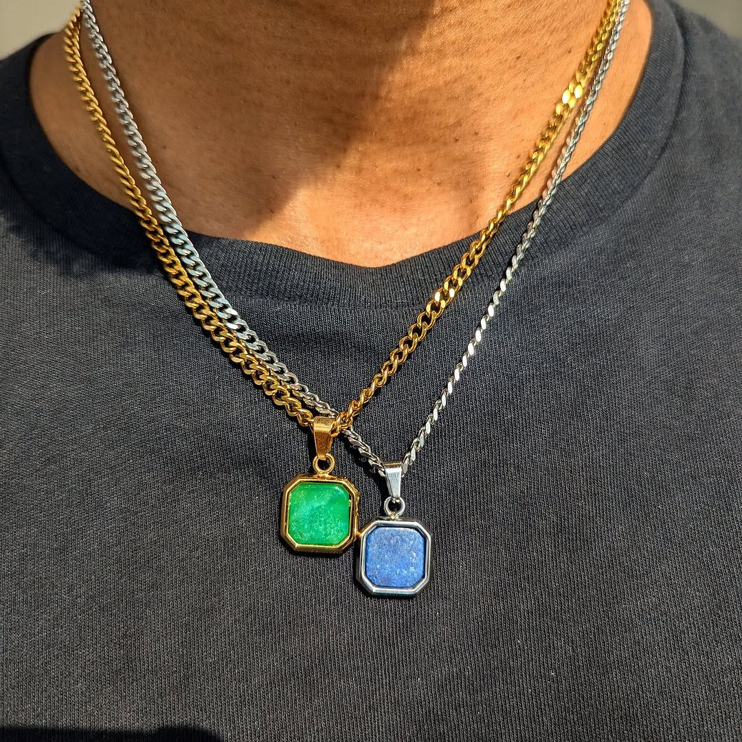 18k Gold Gemstone Pendant - Drip Culture Jewelry