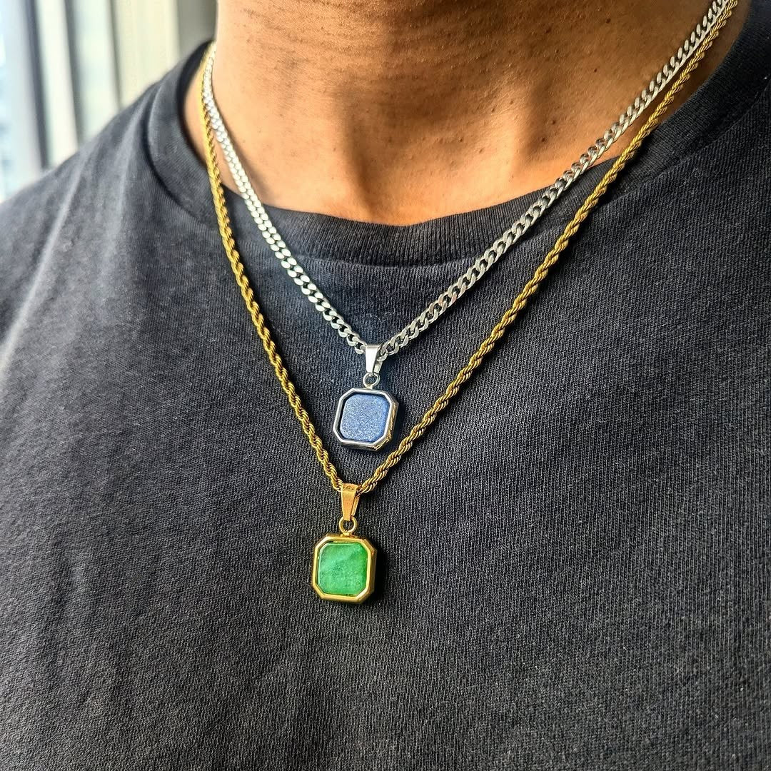 18k Gold Gemstone Pendant - Drip Culture Jewelry