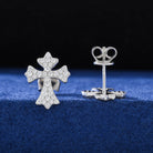 18k Gold Moissanite Diamond Cross Earrings - Drip Culture Jewelry