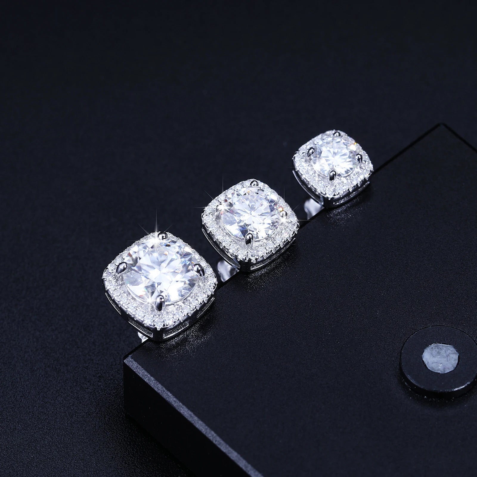 18k Gold Moissanite Diamond Cushion Cut Earrings - Drip Culture Jewelry