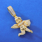18k Gold Moissanite Diamond Wealth Angel - Drip Culture Jewelry