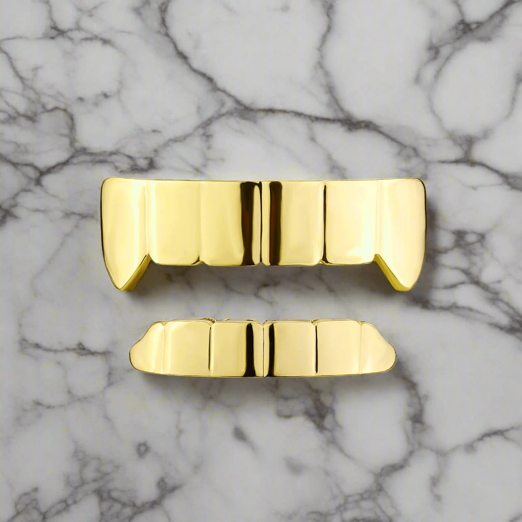 18k Gold One Piece Fang Grillz - Drip Culture Jewelry