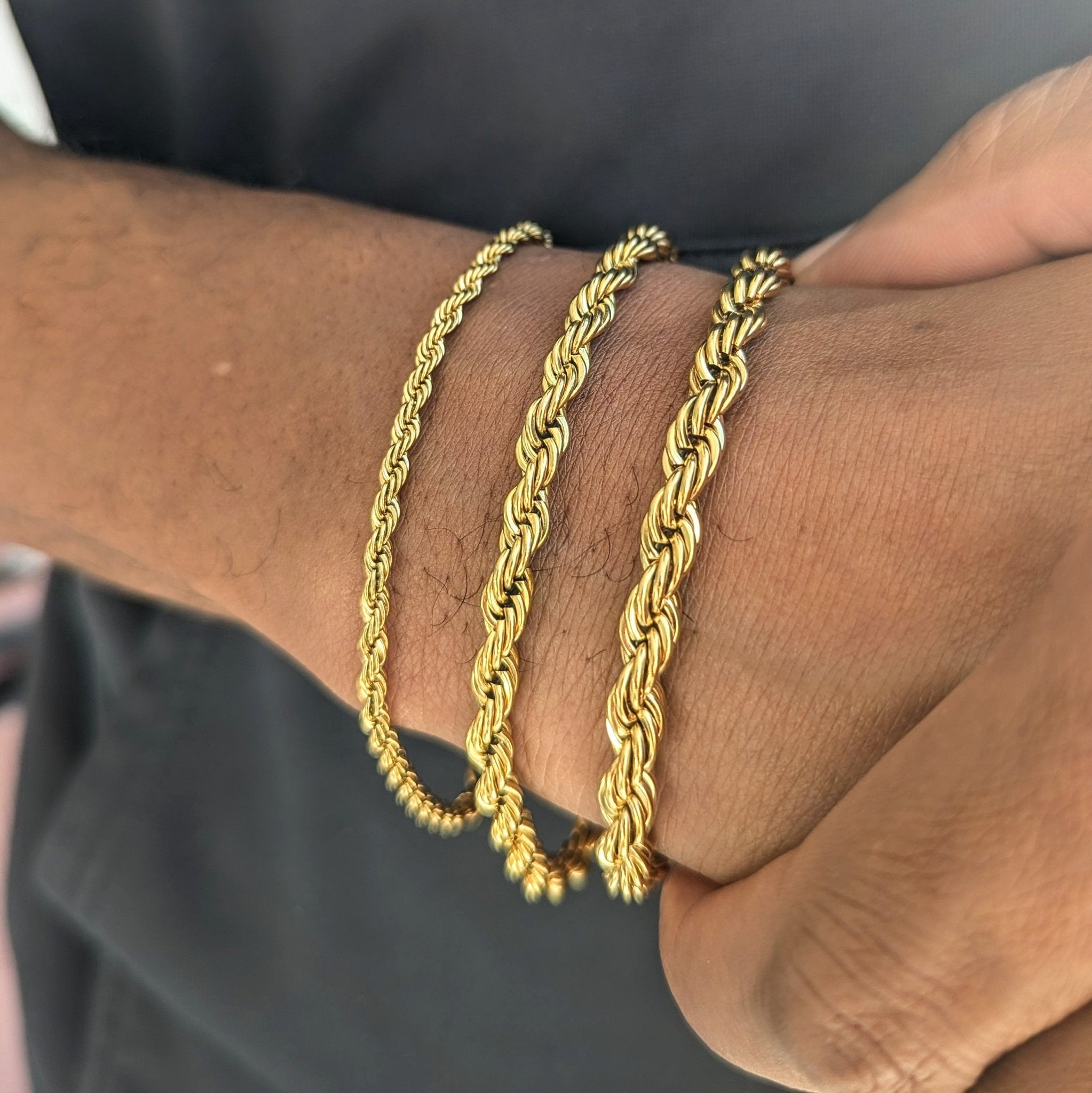18k Gold Rope Bracelet - Drip Culture Jewelry