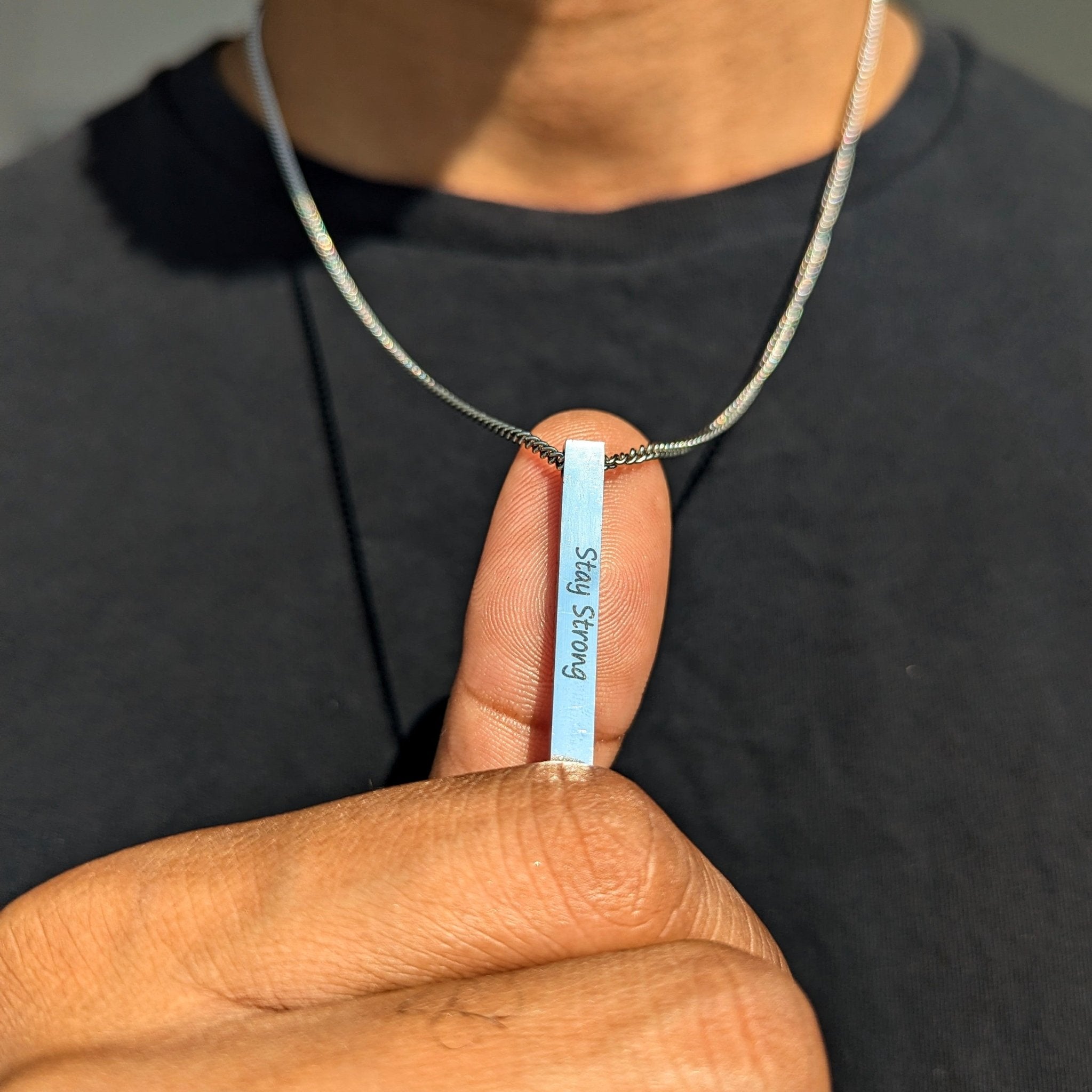 Custom 18k Gold Bar Pendant - Drip Culture Jewelry