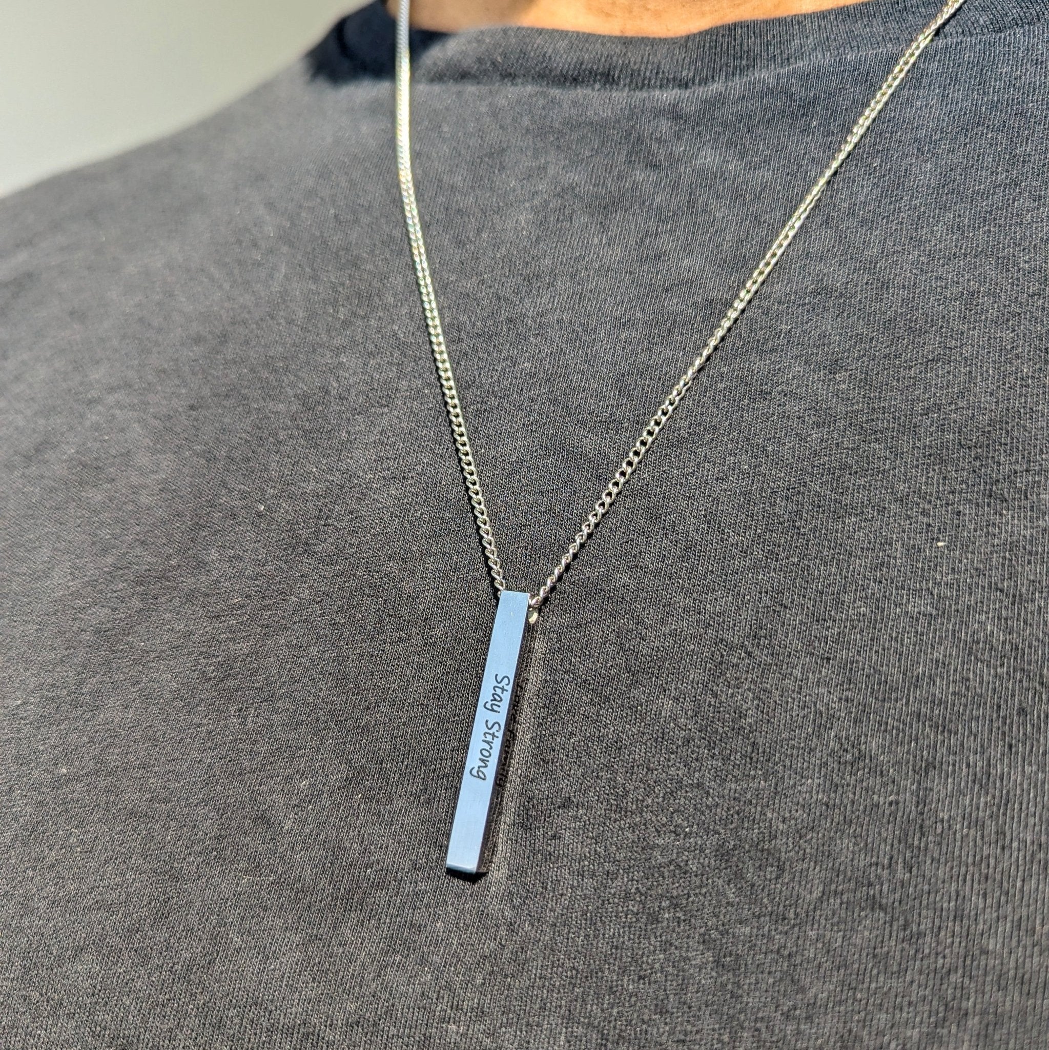 Custom 18k Gold Bar Pendant - Drip Culture Jewelry