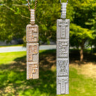 Custom 18k Gold Diamond & Baguette Vertical Pendant - Drip Culture Jewelry