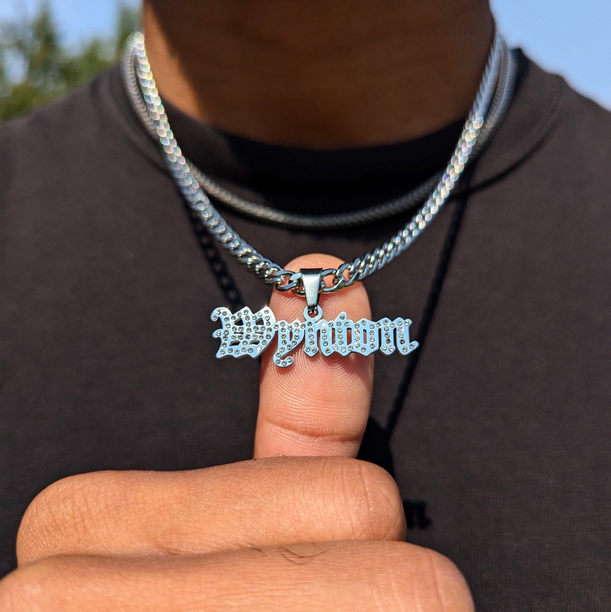 Custom 18k Gold Diamond Name Pendant - Drip Culture Jewelry