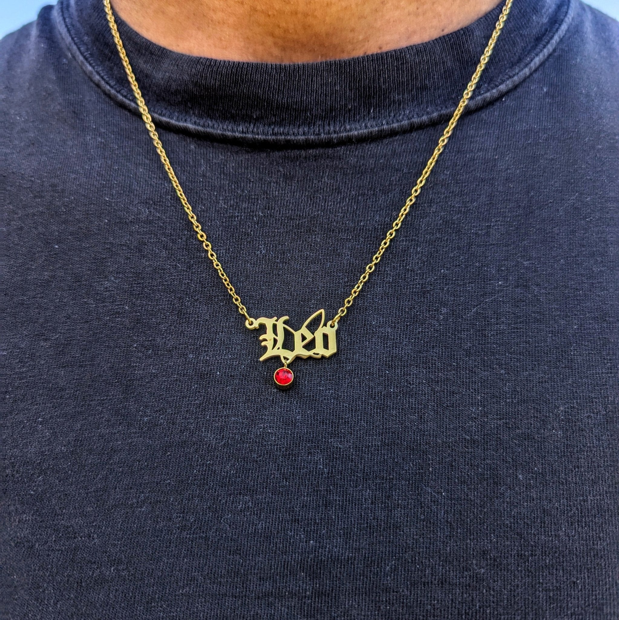 Custom 18k Gold Name Necklace with Birthstone - Drip Culture Jewelry