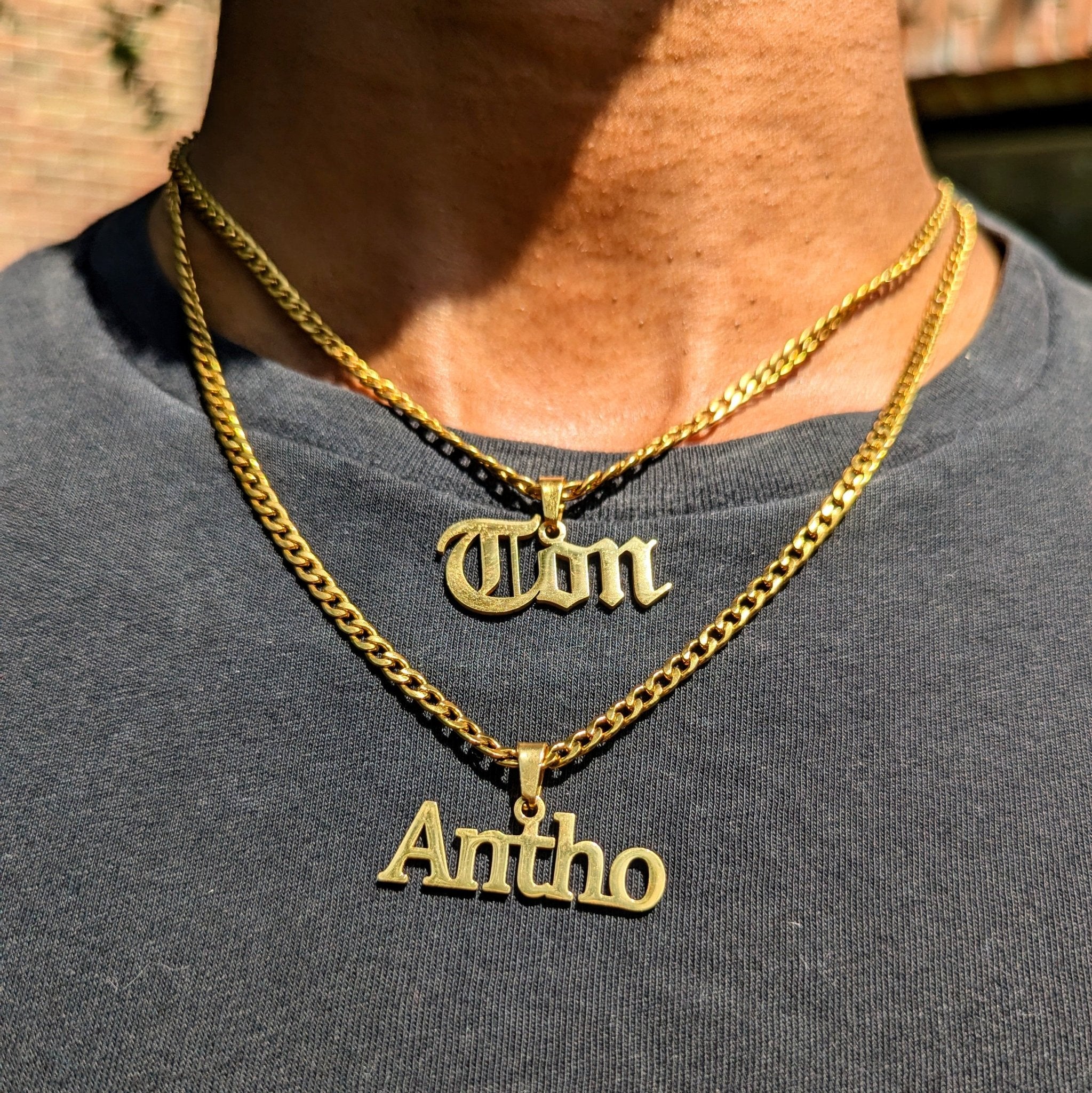 Custom 18k Gold Name Pendant with Bail - Drip Culture Jewelry