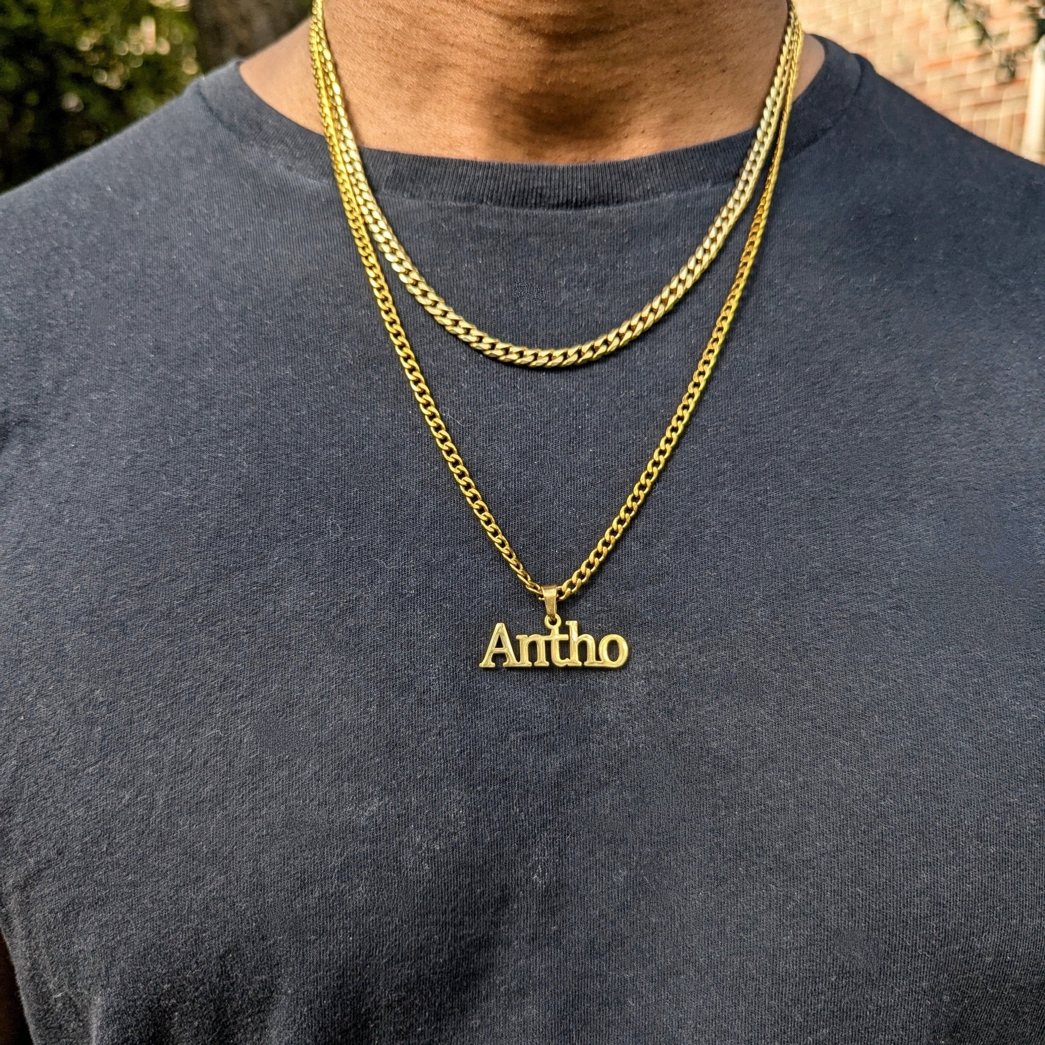 Custom 18k Gold Name Pendant with Bail - Drip Culture Jewelry
