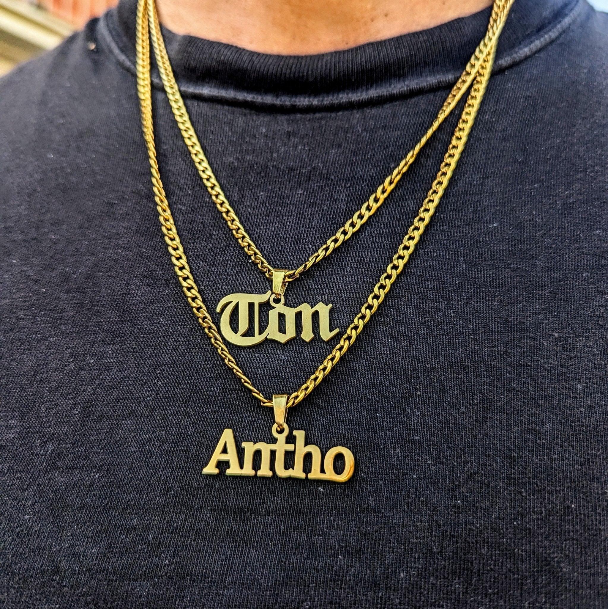 Custom 18k Gold Name Pendant with Bail - Drip Culture Jewelry