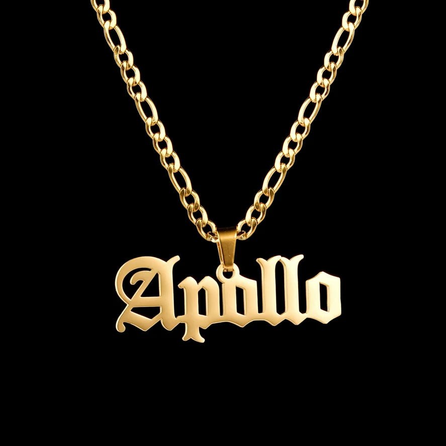 Custom 18k Gold Name Pendant with Bail - Drip Culture Jewelry