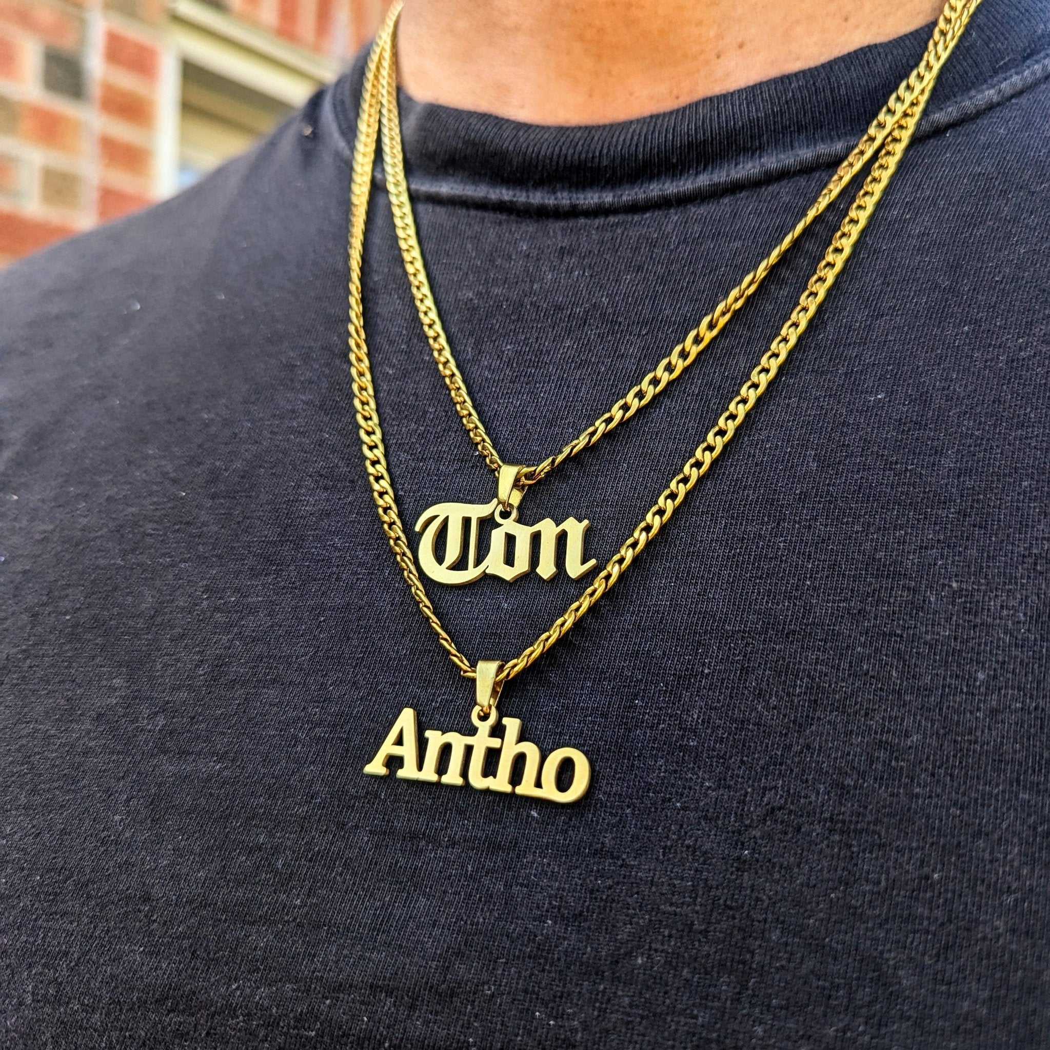 Custom 18k Gold Name Pendant with Bail - Drip Culture Jewelry