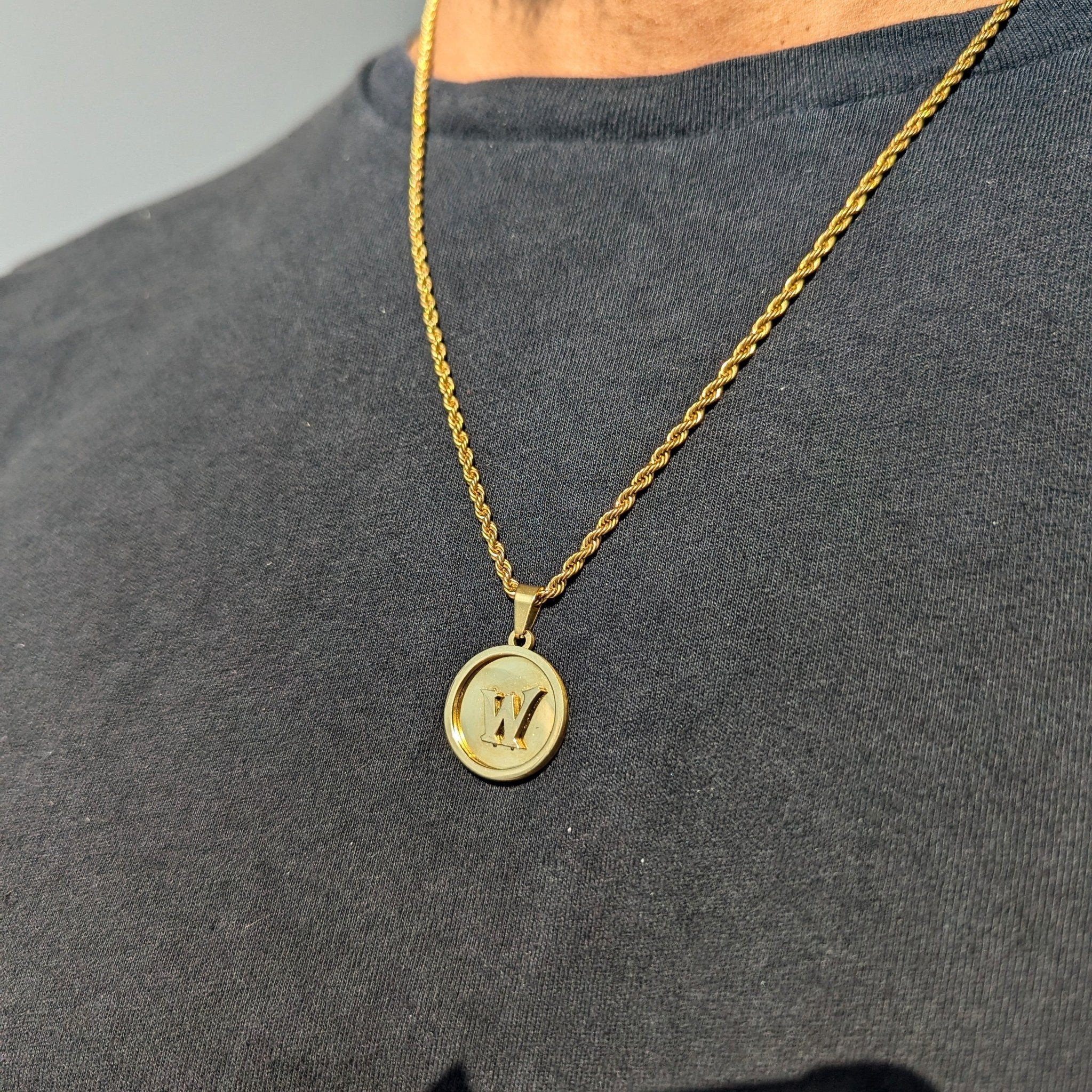 Custom 18k Gold Square and Circle Pendant Set (4 Pieces) - Drip Culture Jewelry