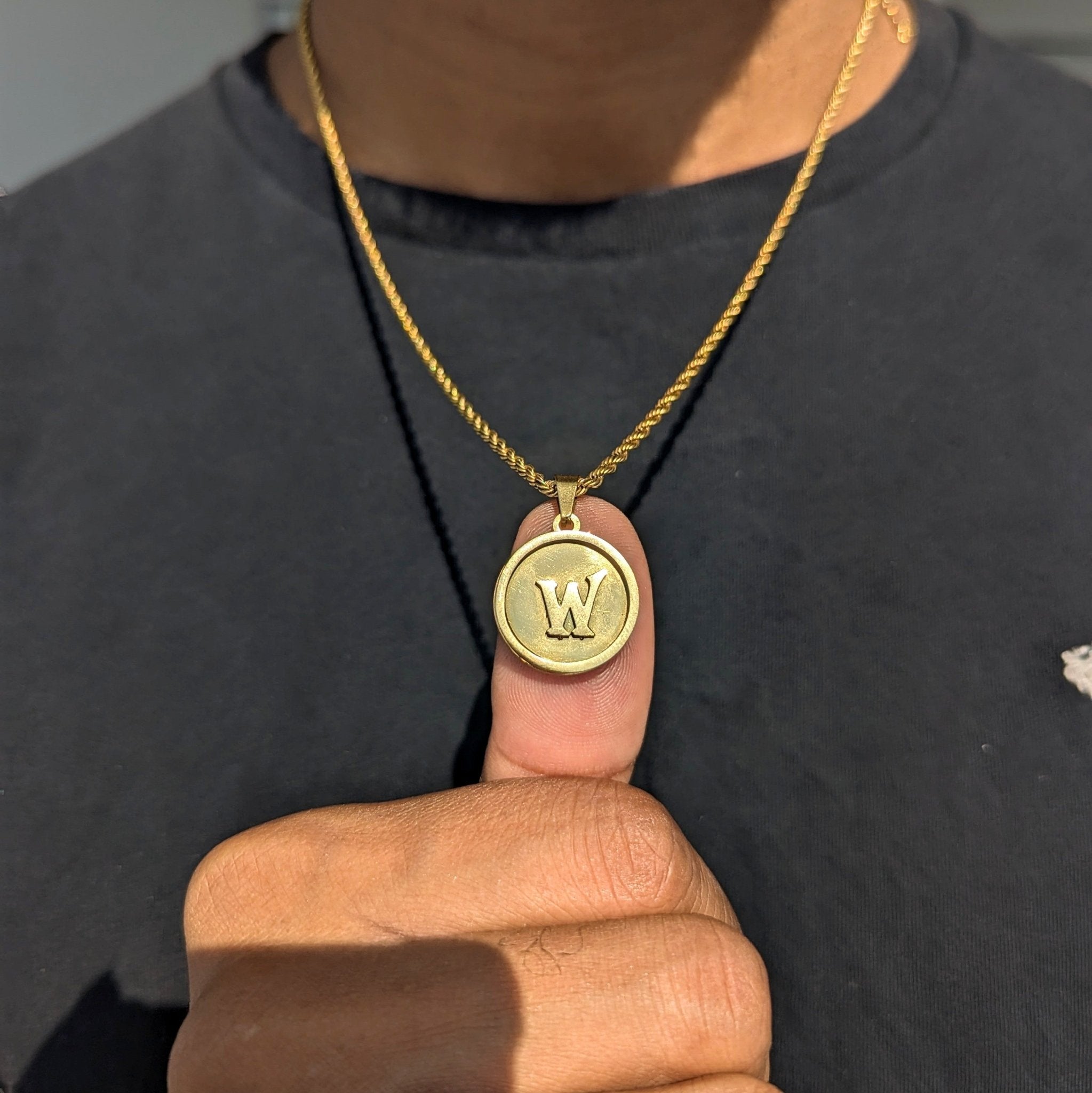 Custom 18k Gold Square and Circle Pendant Set (4 Pieces) - Drip Culture Jewelry