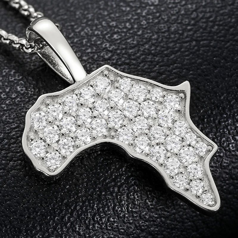 Moissanite Diamond Africa Pendant - Drip Culture Jewelry
