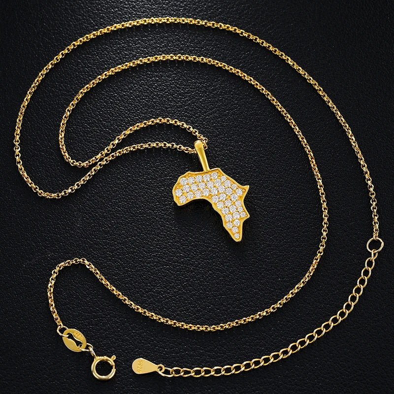 Moissanite Diamond Africa Pendant - Drip Culture Jewelry