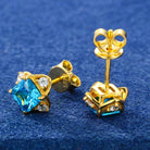 Moissanite Diamond Blue Asscher Cut Earrings - Drip Culture Jewelry
