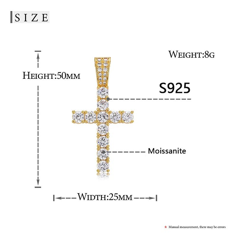 Moissanite Diamond Cross - Drip Culture Jewelry