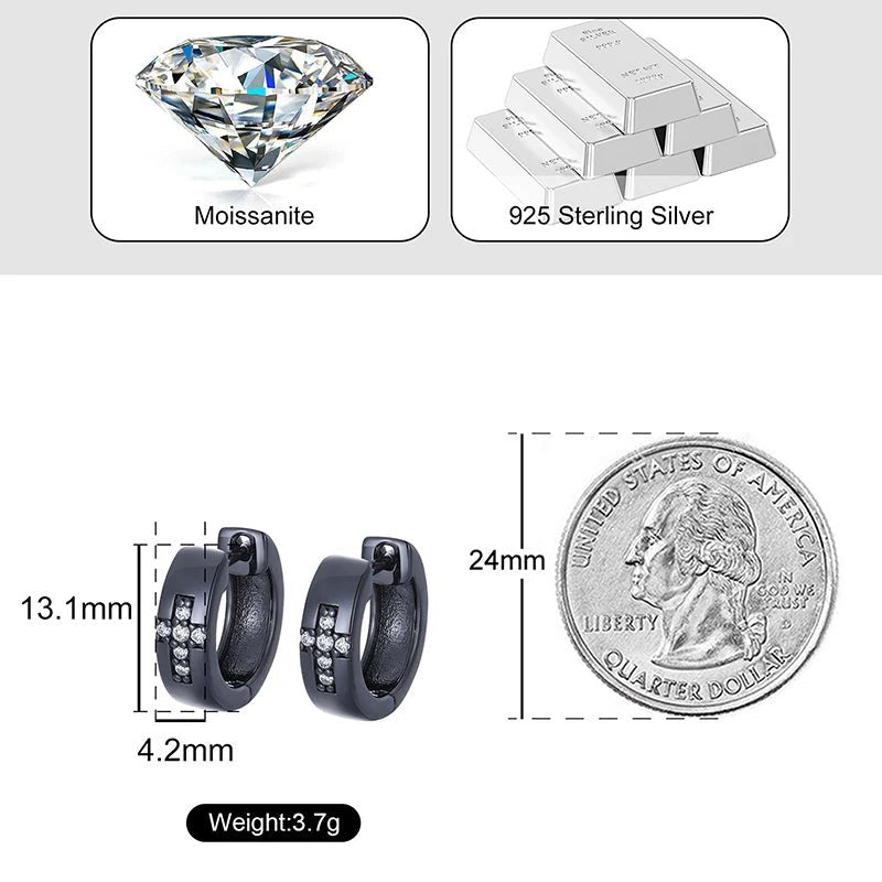 Moissanite Diamond Cross Earrings - Drip Culture Jewelry