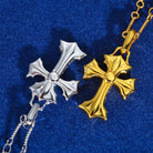 Moissanite Diamond Fleur Cross - Drip Culture Jewelry