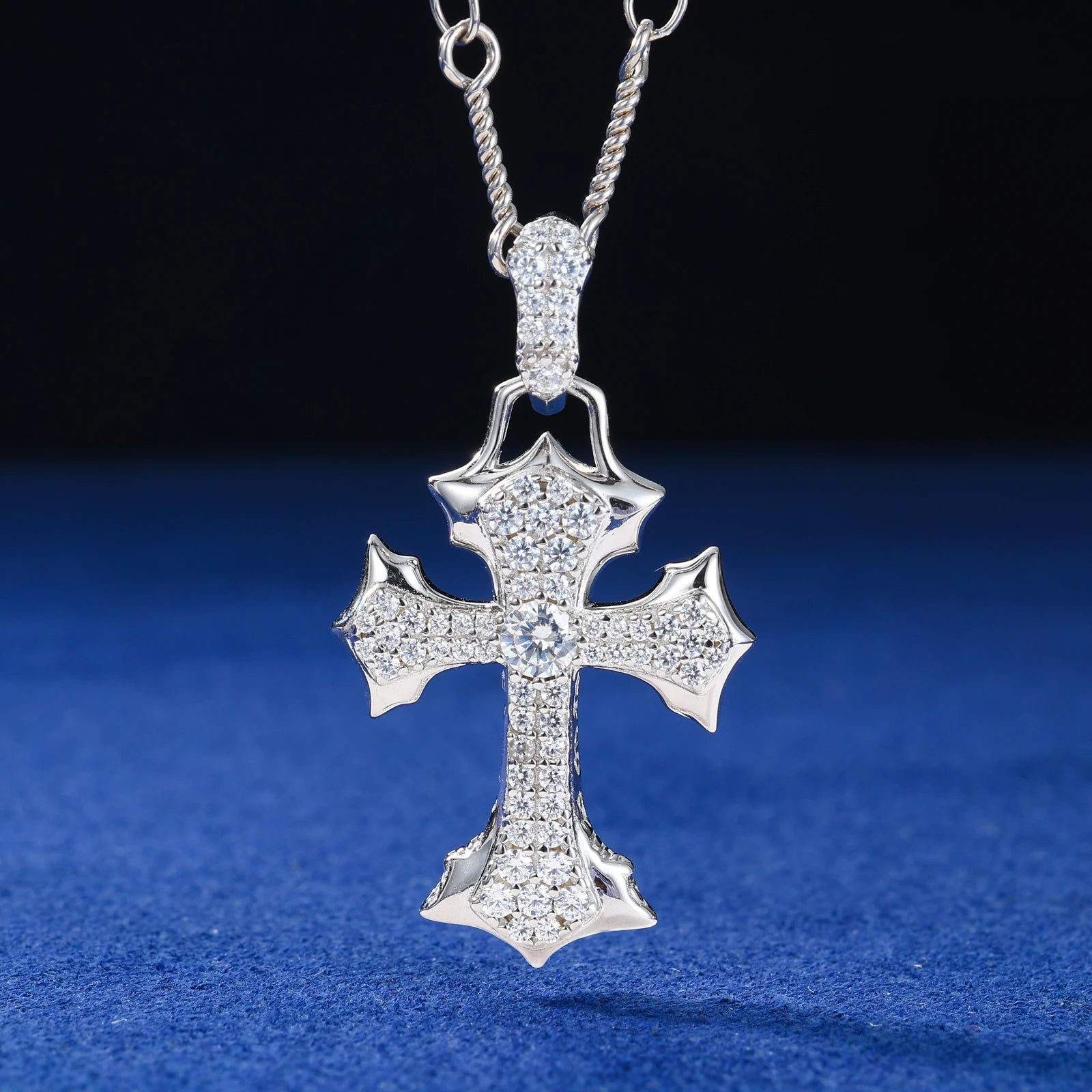 Moissanite Diamond Fleur Cross - Drip Culture Jewelry