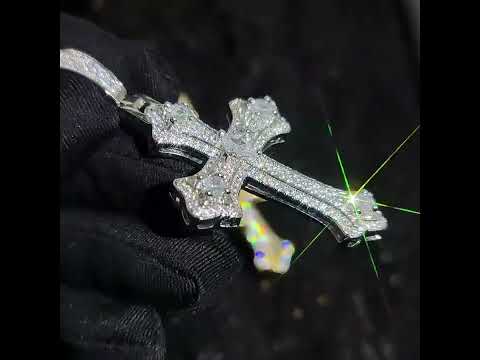 18K Gold Diamond Gothic Cross Pendant | Iced Out Luxury Hip Hop