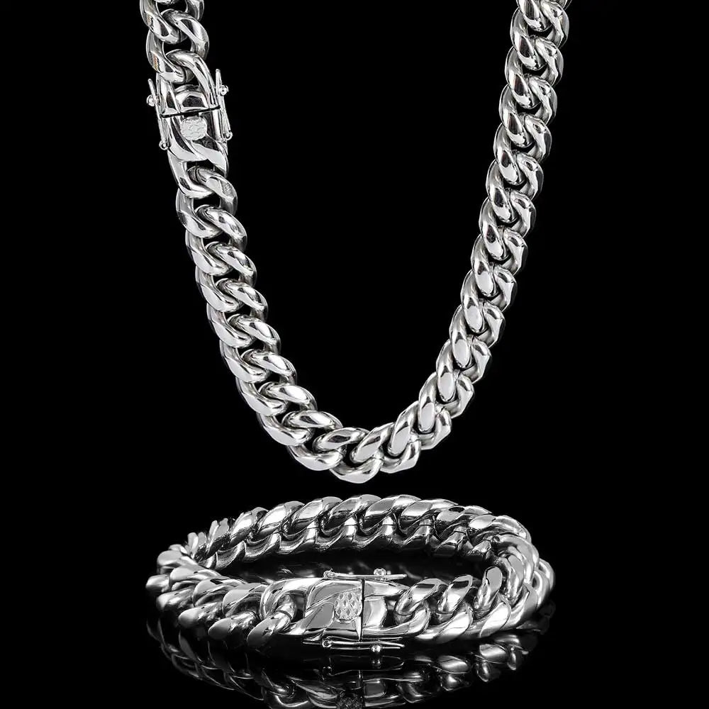 Silver Thick Cuban Link Chain (8mm - 18mm) - Drip Culture Jewelry