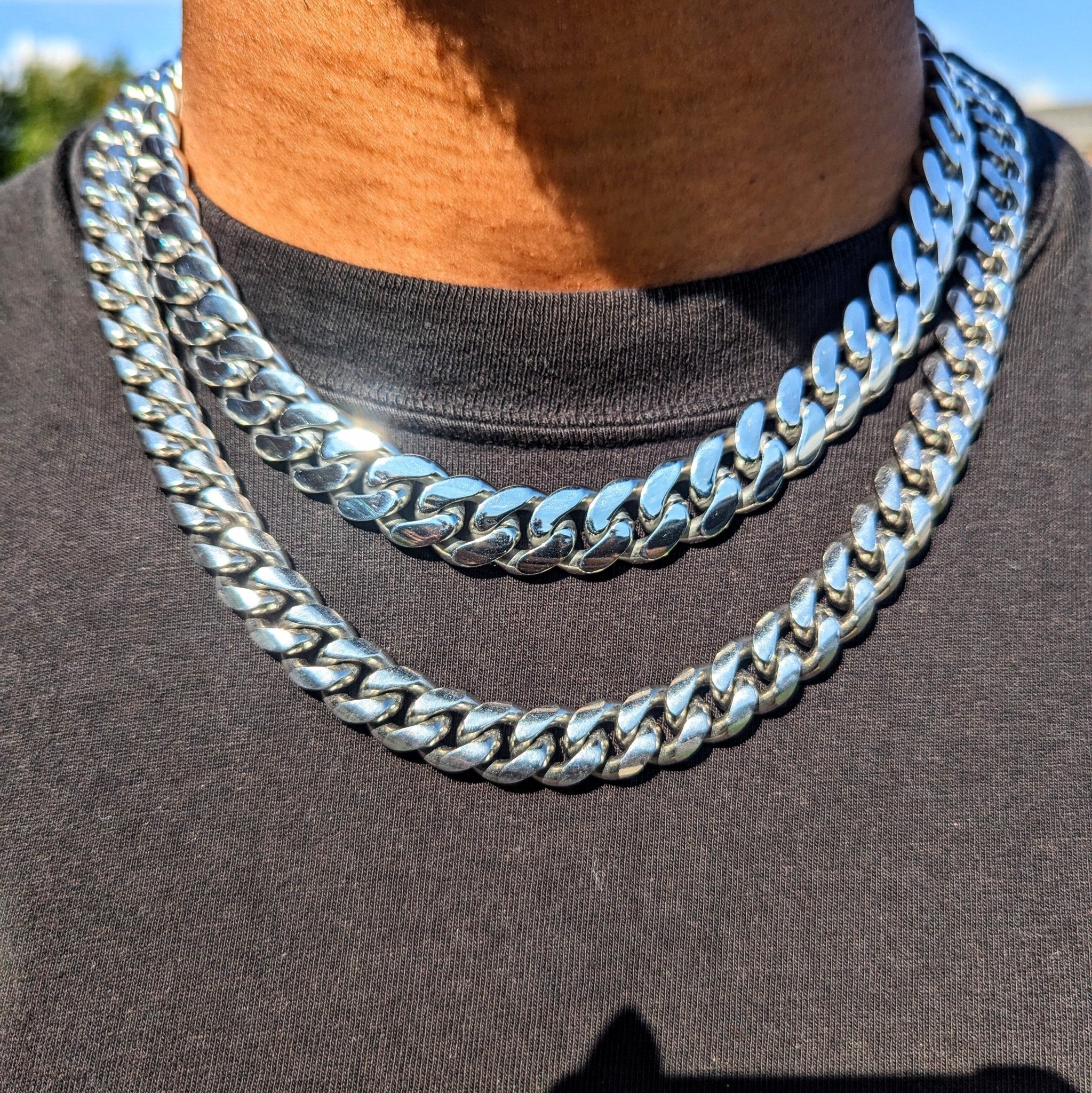 Silver Thick Cuban Link Chain (8mm - 18mm) - Drip Culture Jewelry