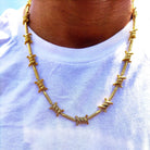 10mm 18K Gold Barbed Wire Chain - Drip Culture Jewelry