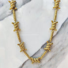 10mm 18K Gold Barbed Wire Chain - Drip Culture Jewelry