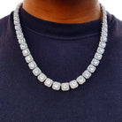 10mm 18k Gold Diamond Clustered Tennis Chain - Drip Culture Jewelry