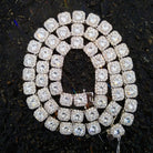 10mm 18k Gold Diamond Clustered Tennis Chain - Drip Culture Jewelry