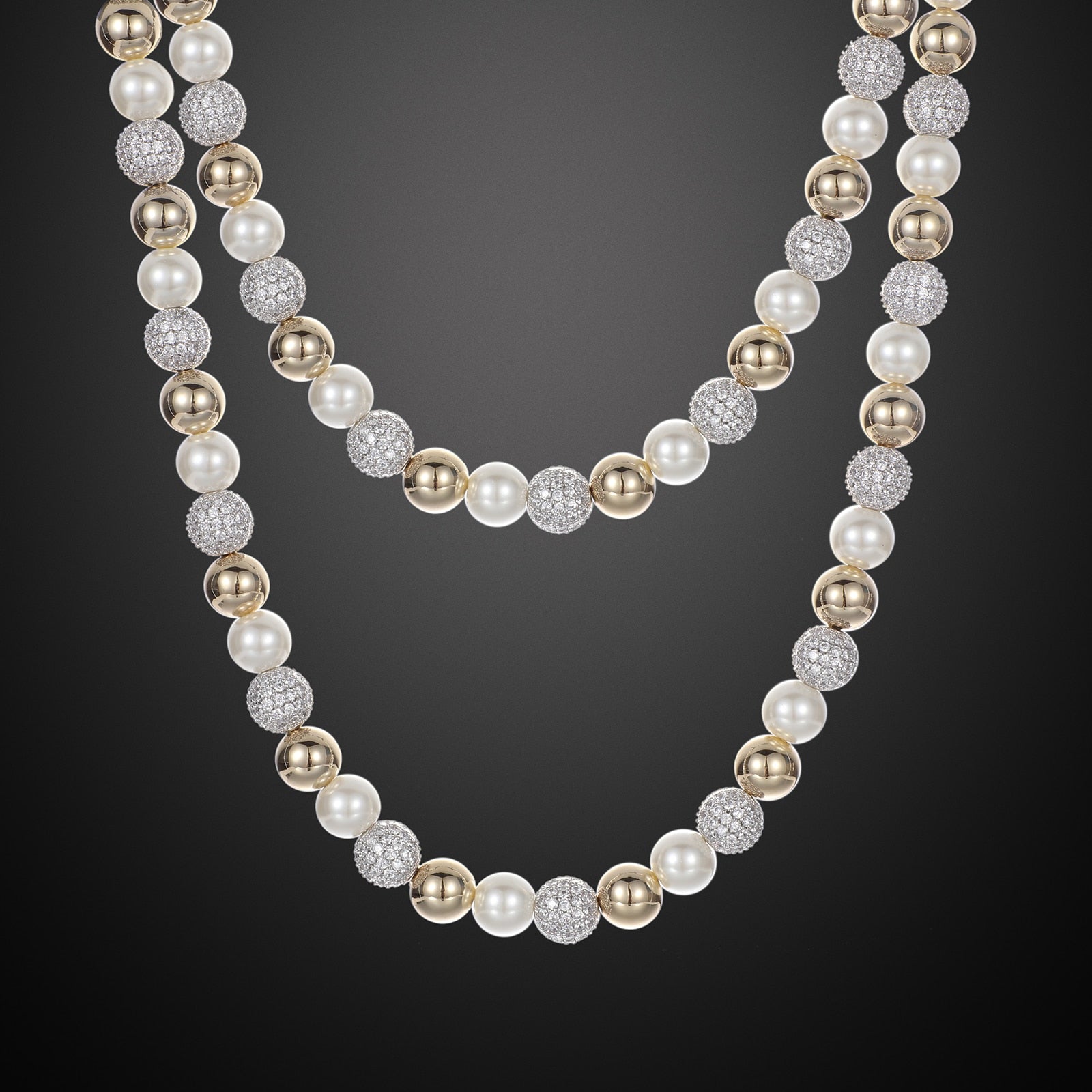 10mm Diamond Gold & Pearl Chain - Drip Culture Jewelry